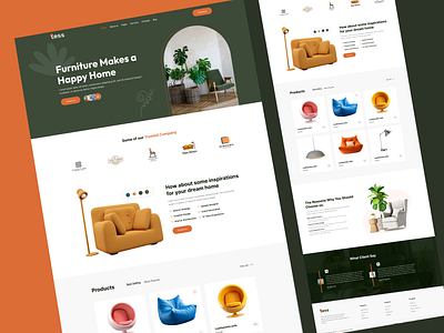 Modern Furniture Shop Website UI/UX design using Figma landing page design ui user experience design user interface design ux website landing page design