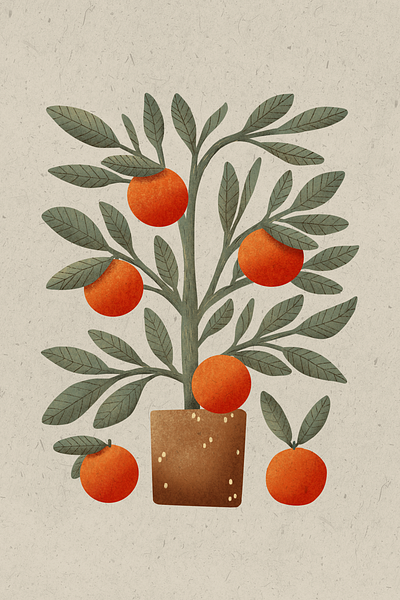orange tree illustration