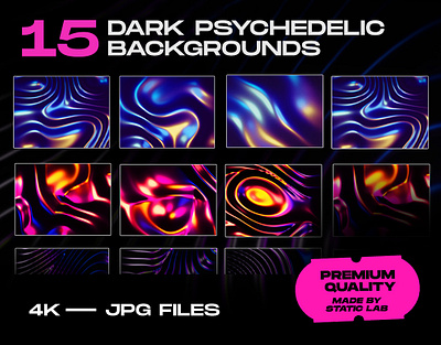 15 Dark Psychedelic Backgrounds swirls