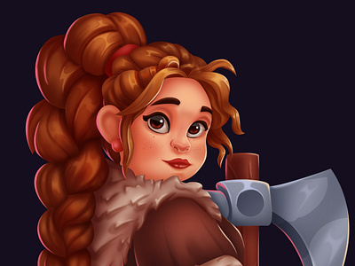 Cute Viking 2d art 2d artist 2d character 2d illustration adobe photoshop art cartoon casual game art character character design character viking concept art design game art graphic design illustration mobile game art prop slot game