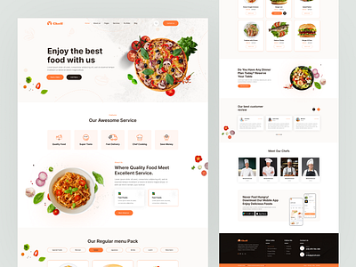 Cloud Restaurant Website UI/UX Design design food landing page design landing page design ui user experience design user interface design ux