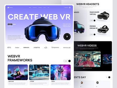 AR/VR Website Design - Virtual Reality ar arvr landing page technology ui des uiux uiux design virtual reality vr web design website design