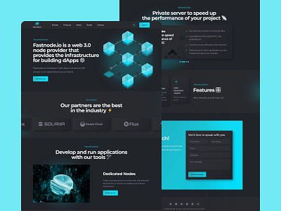 Fastnode.io - spectrum of protocols via the Fastnode branding crypto dark design homepage illustration interface logo ui ux