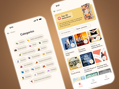 Mobile App | The Reader article audiobooks baner book store books categories collection e book app ebook fiction library list mobile app mystery note book podcast read online reader ux ui