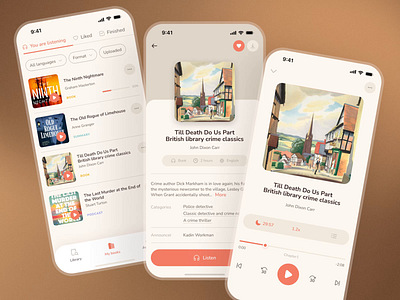 Mobile App | The Reader animation article audiobooks book app book store books e book app ebook graphic design library mobile app motion design my books note book player podcast progress read online reader app ux ui