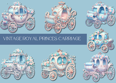 Vintage royal style beautiful princess abstract beautiful carriage design floral carriage florals graphic design illustration princess princess carriage royal royal carriage vintage vintage carriage watercolor