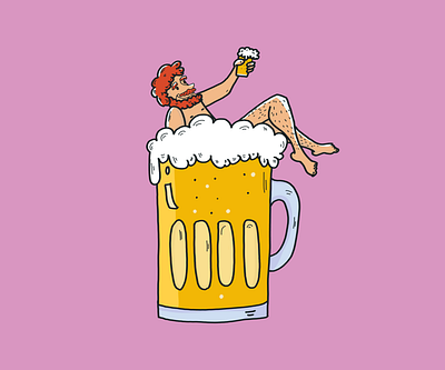 Beer man branding design digital art drawing graphic design illustration logo