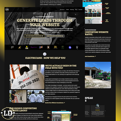 Lucrative Dream's Electrician Page branding design graphic design illustration logo ui web design webdesign website design websitedesign wordpress wordpress website wordpressdesign