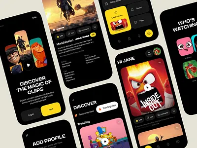 Short Movie Clips - Mobile App UI android app cinema clean dribbble shot entertainment ios app minimalist modern movie app movieapp online shorts social app social app ui streaming uiux