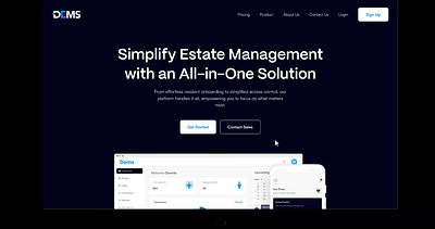 DEMS Landing page design landing page ui