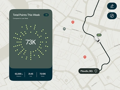 A UI Concept for Tracking Car Emissions aboxagency branding carbon footprint tracking concept uiux design design disruptive design for good dribbble showcase driving app eco driving app graphic design illustration landing page design responsive design shopify sustainable design ui uiux design web design webdevelopment website development