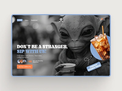 Stranger coffee shop ai alien appwebsite coffee coffee shop dribbble e ccomerce landing page shop ui ux web