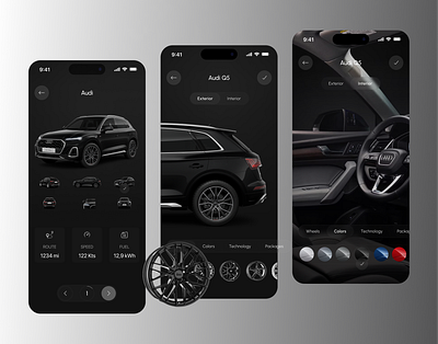 Сar Customiser App app auto automobile b2b car cars configurator customizator drive electricity mobile saas ux uxdesign