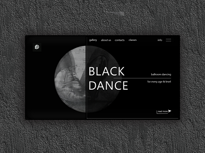 The web design concept for the dance studio “BLACK DANCE” design graphic design
