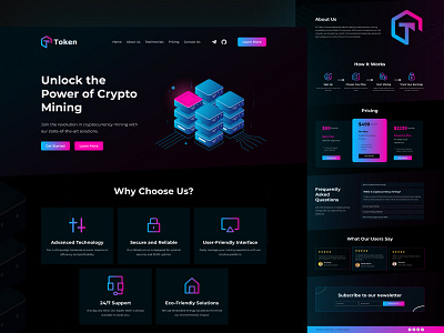 Crypto Mining Landing page UI Design blockchain landing page crypto landing page crypto mining crypto mining landing page crypto mining website crypto website landing page design landing page ui mining landing page ui design web3