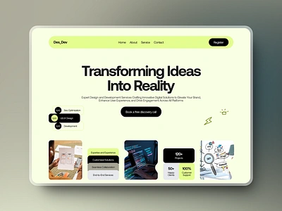 Hero Section for Des_Dev Agency hero section landing page ui design uiux design ux design web design