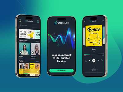 Groove linx Music App app app design design figma graphic design mobile app design music ui ux