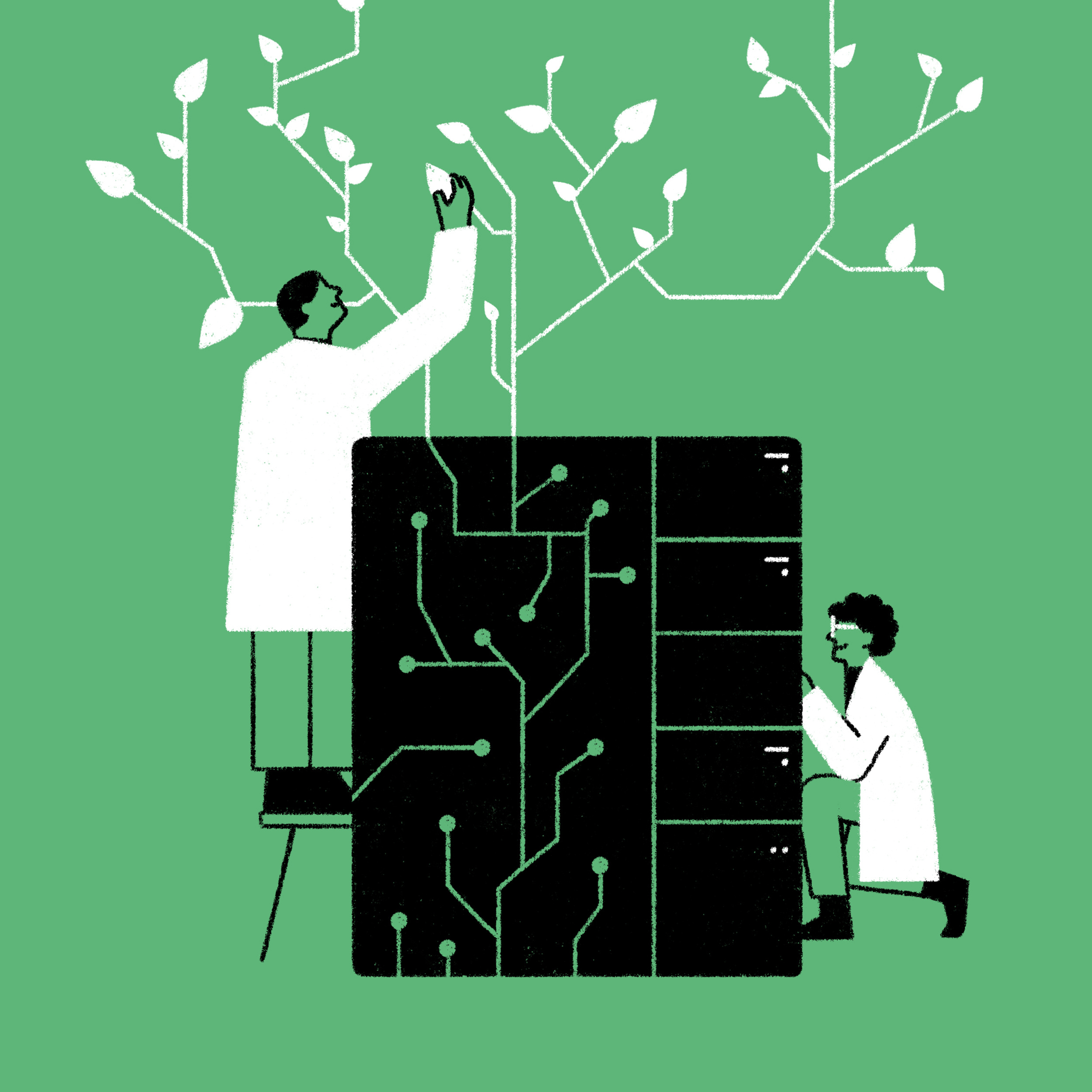 Government Executive Mag. black and white illustration black line black stroke conceptual illustration design editorial editorial illustration engineering illustration layout magazine science server tree