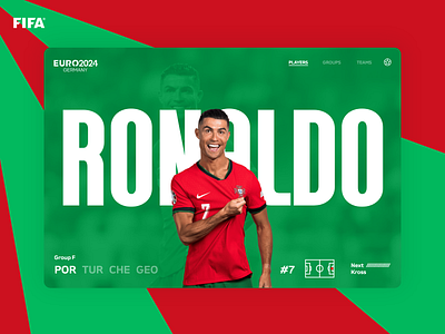 Euro 2024 - Portugal (Group F) 2024 colorfull copa design euro futbol mondrianizm portugal ronaldo soccer ui
