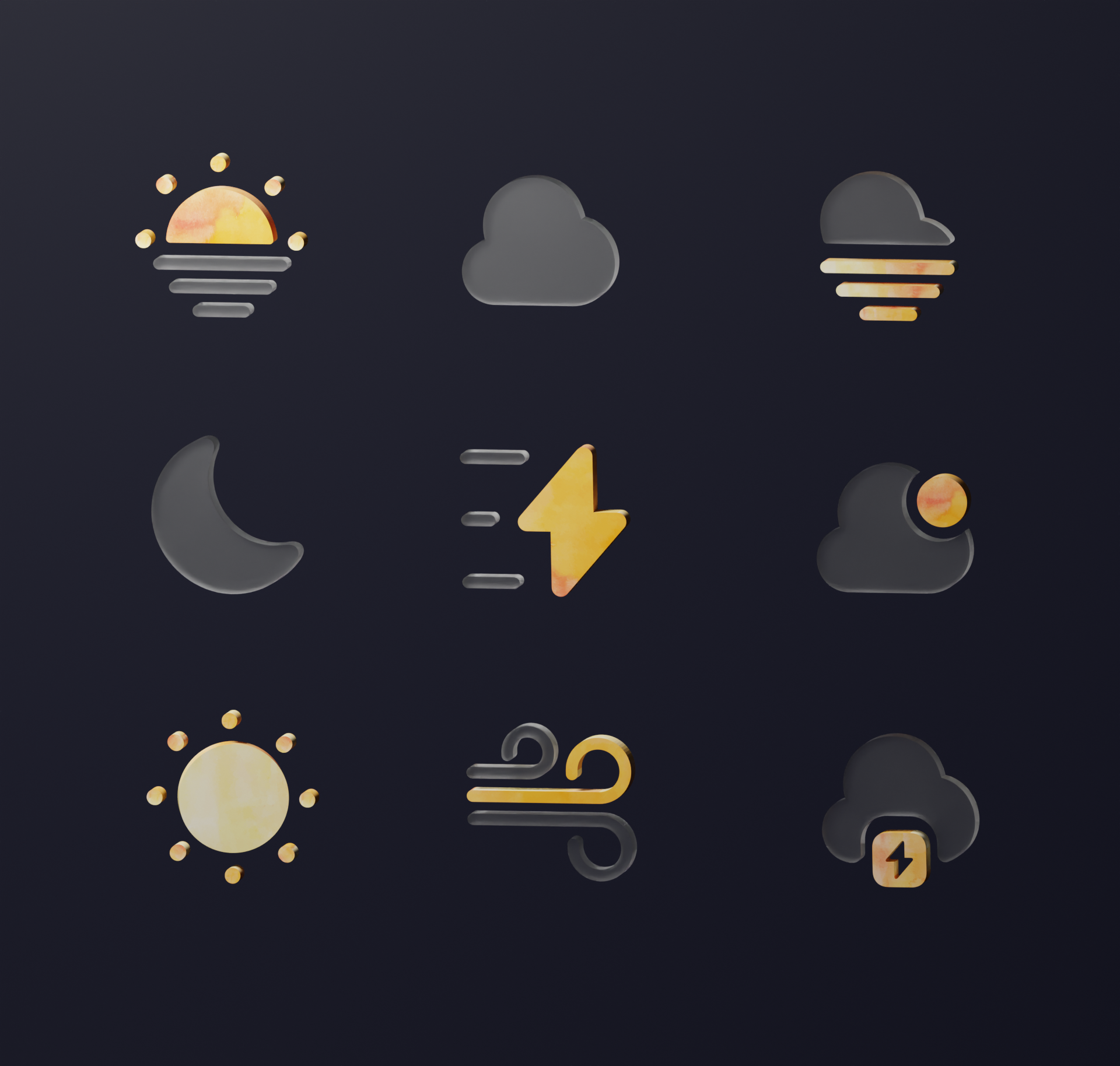 Weather 3D icons 3d graphic design ui