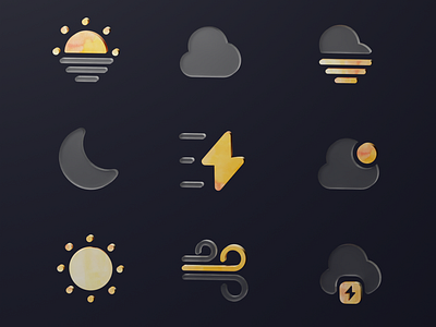 Weather 3D icons 3d graphic design ui