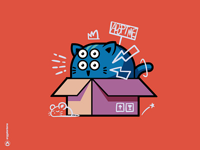 Kocheng cat character children colorful cute design fun illustration kid mascot t shirt vector vibrant