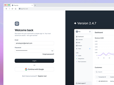 Log in page UI authentication beyond ui design system figma form log in log in form login registration page registration page ui sign in sign up