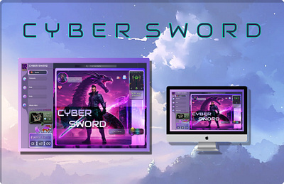 Cyber Sword Game home page 3d animation branding cyber game graphic design interface logo motion graphics ui ux