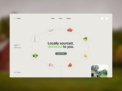 GreenTweed - Concept branding design food interface minimal service subscription ui web design
