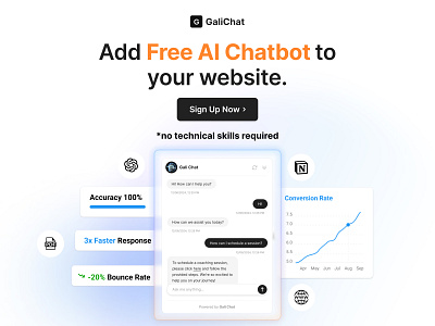 GaliChat - AI-powered Chatbot ai analytics artificial inteligence assistent bot chat chatbot customer free notion support website widget