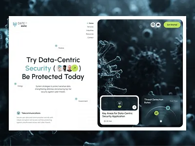 Date zonic - Data-Centric Security platform 3d app branding data platform security ui ux website