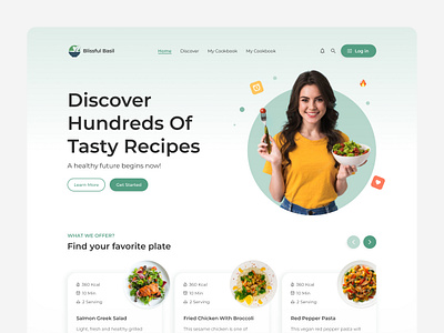 Food Recipe Landing Page ui