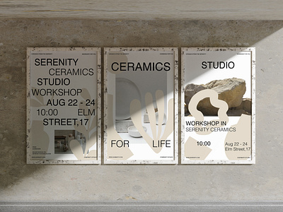 Serenity | Brand identity brand branding ceramic ceramics studio design graphic design identity illustration logo packaging pottery typography vector