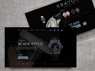 Design concept for THE KRYON WATCH COMPANY’S WEBSITE design graphic design illustration ui ux web design