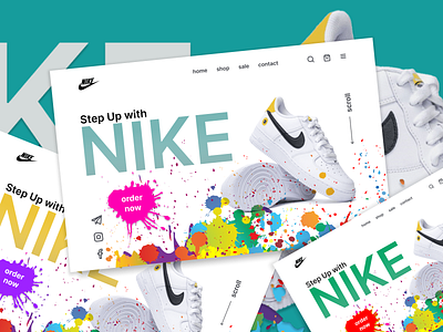 Design concept for THE FIRST PAGE OF THE NIKE SHOE STORE design graphic design illustration ui ux web design