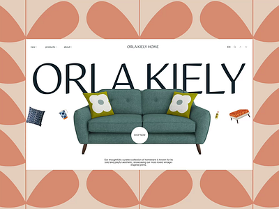 Orla Kiely HOME animation design ui ux web