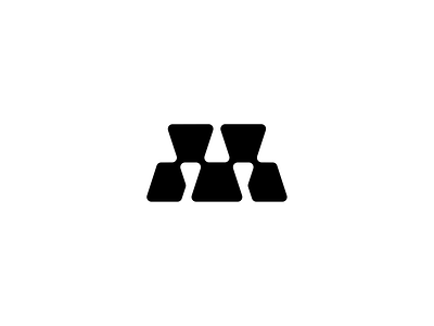 M branding identity lab logo mark negative space symbol