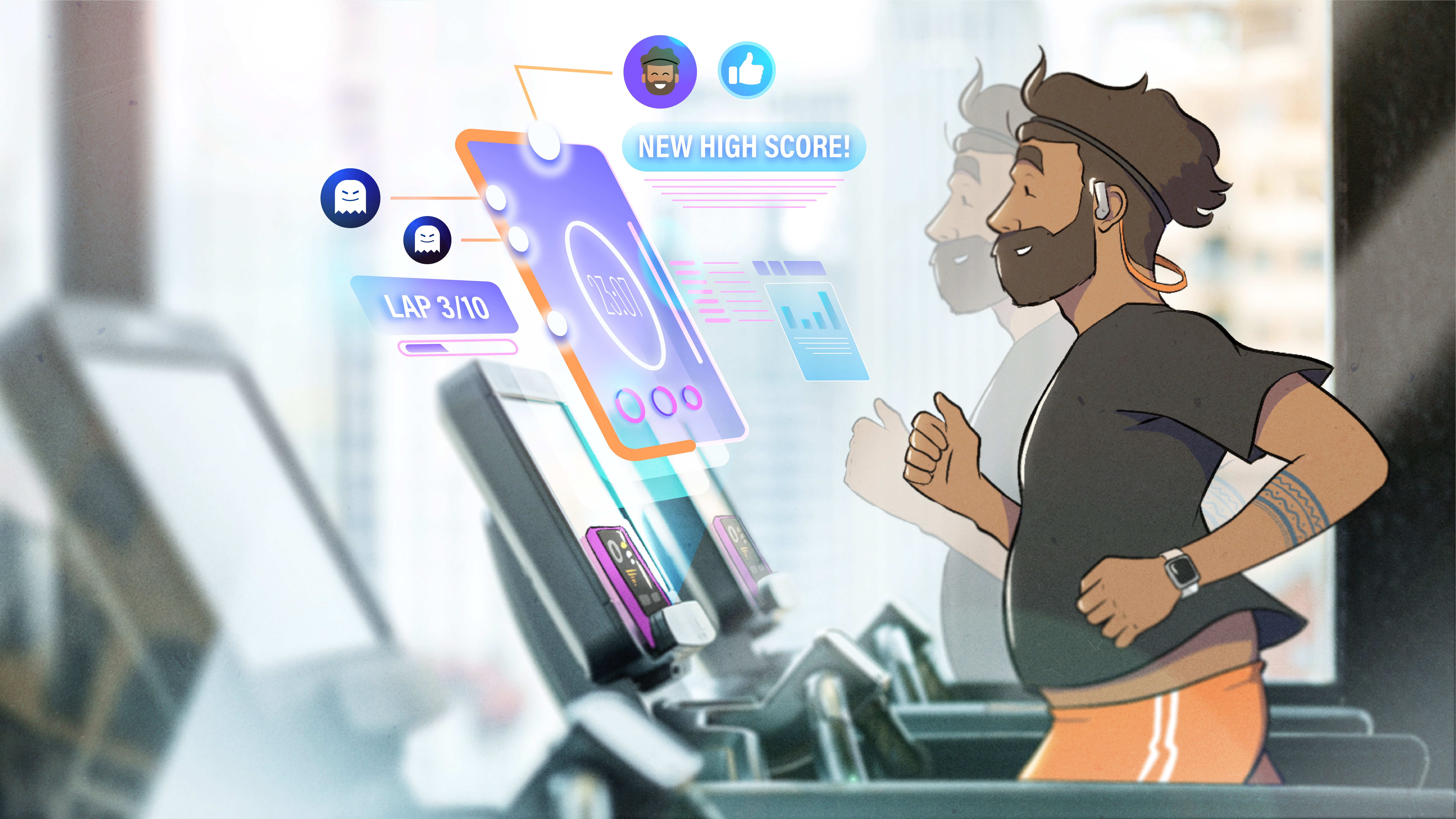 Ai running ai colour design drawing illustration paris running style tech