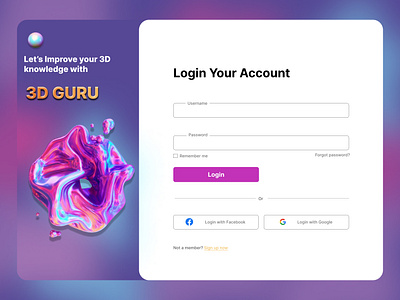 Login Page for an Online learning platform 3d animation branding form graphic design interface learn login logo motion graphics online ui