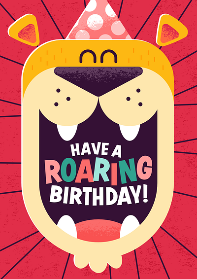 Have a Roaring Birthday! affinitydesigner birthday birthdayhat design greetingcards illustration kidlit kidlitart kidlitartist kidlitillustration lion mouth roar roaring teeth vector