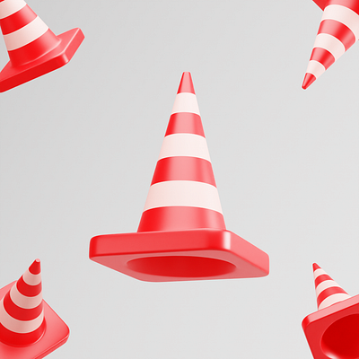 Traffic Cone 3d 3dicon b3d blender branding design graphic design icon illustration minimal render