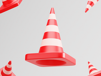 Traffic Cone 3d 3dicon b3d blender branding design graphic design icon illustration minimal render