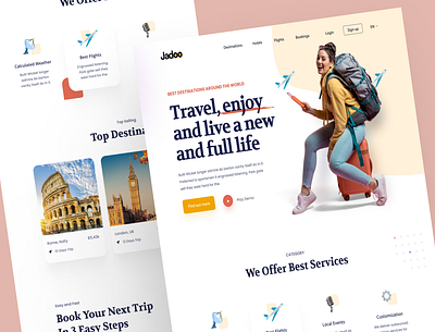 Travel Website agency landing page marketing tourism travel travel agency travel website uiux web design website