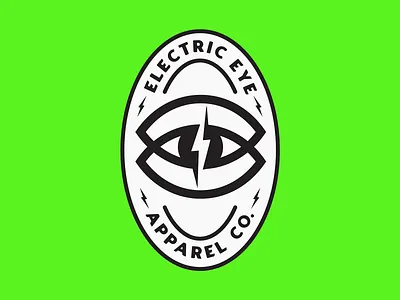 Electric Eye Vertical Badge apparel badge branding clothing brand design electric eye graphic design identity illustration lighting logo mark merch