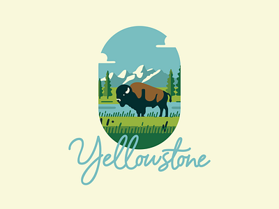 Yellowstone bison buffalo graphic design illustration logo montana national park typography vector wildlife yellowstone yellowstone nation park