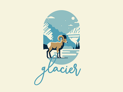 Glacier bighorn sheep design glacier glacier national park graphic design illustration national park sheep typography vector wildlife