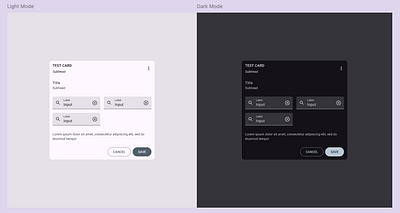 Light Mode/ Dark Mode Material 3 Modal Organism dailyui design ux