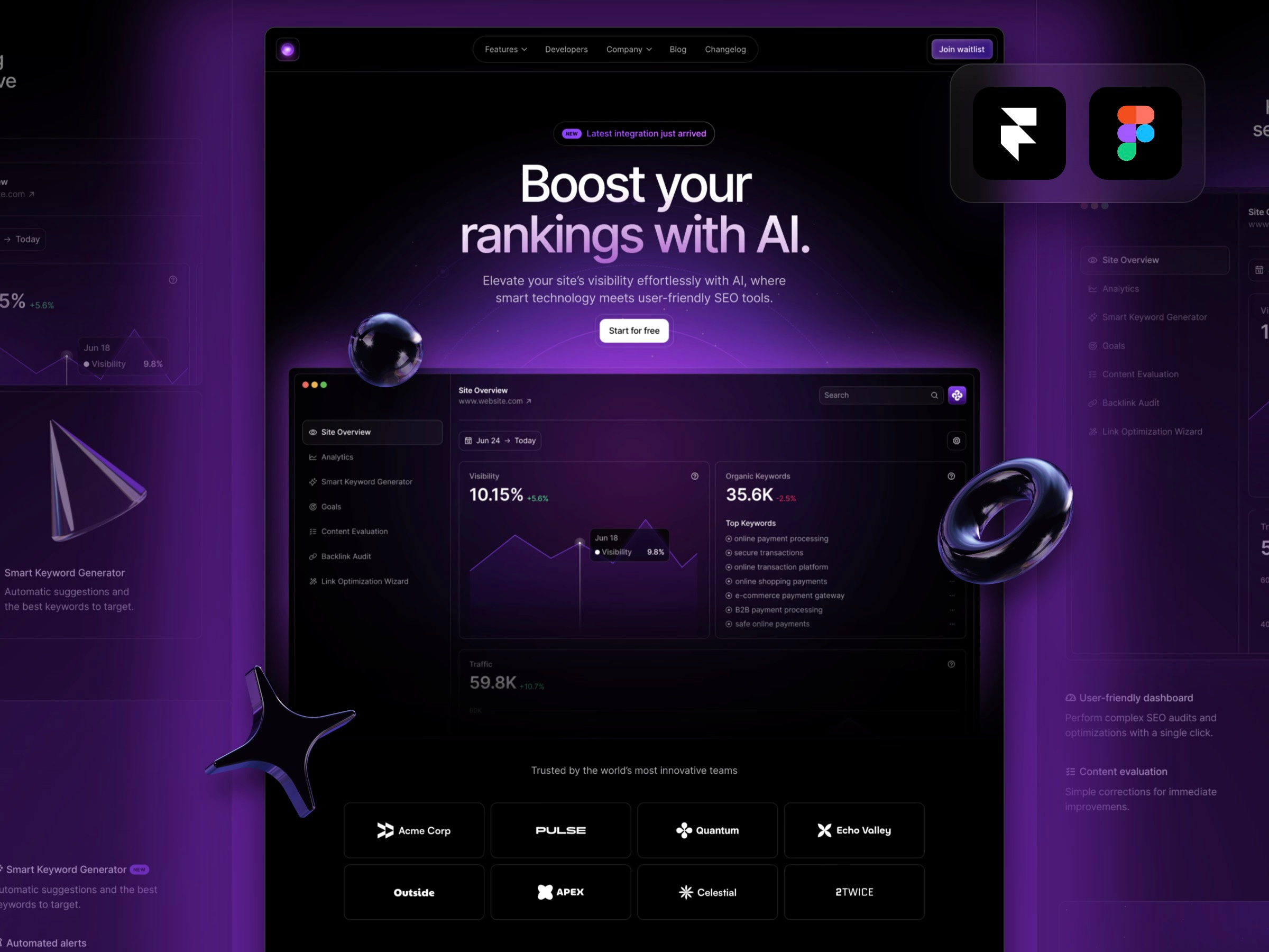 Free AI Startup Website Kit - for Framer and Figma ai site framer free freebie template ui kit web design webite kit