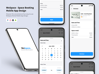 WoSpace - Space Booking Mobile App - Part 2 3d animation app design booking app branding event app figma graphic design illustration logo mobile app rent app trendy app typography ui ui design ux ux design vector working space