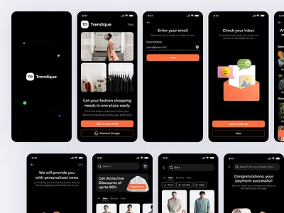 Fashion Mobile App - Trendique app design clothes ecommerce ecommerce app ecommerce design fashion fashion app jacket jeans layout minimal online store polo product shirt shop shopping tshirt zara zara app